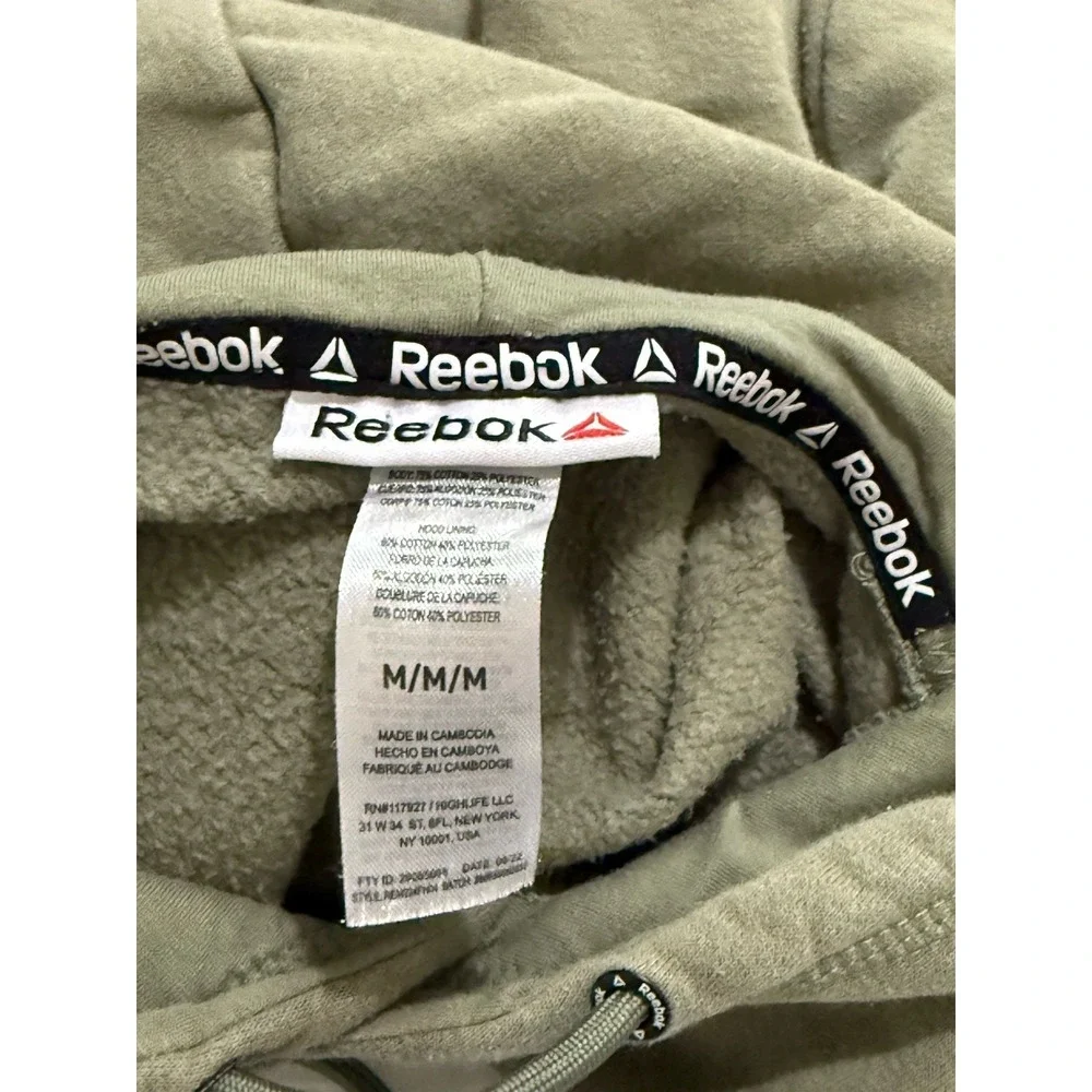 Reebok Classic Hoodie Green Size‎ Medium Fleece Activewear Sweatshirt Top
